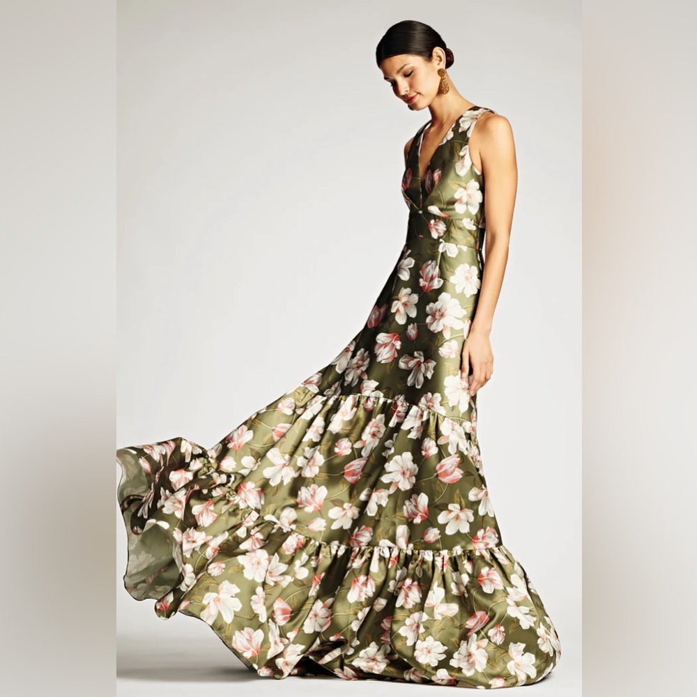 Sachin & Babi Rori gown, Moss Magnolia, size 12 , like new.